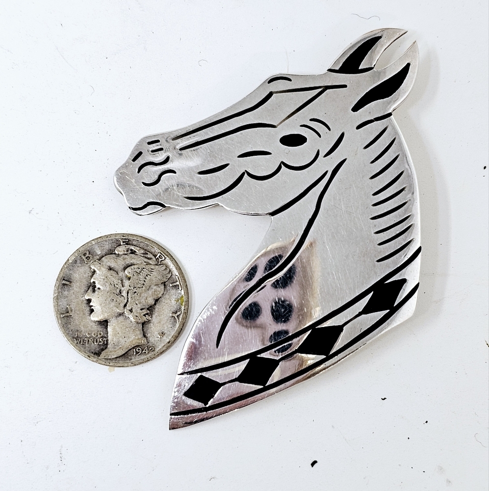 Sterling Silver Horse Brooch Pin